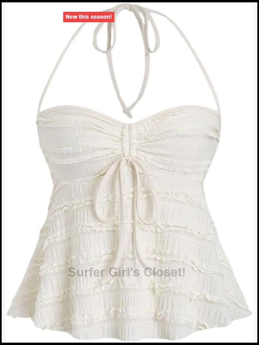 Women's Peplum Halter Crop Top Y2K Drawstring Tie Ruched Summer Cami